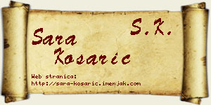 Sara Košarić vizit kartica